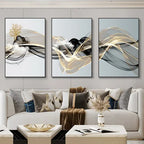 Conjunto com 3 Quadros Decorativos Estilo Nórdico Luxuoso