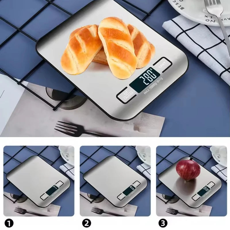 Balança Digital de Cozinha em Aço