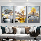 Conjunto com 3 Quadros Decorativos Estilo Nórdico Luxuoso