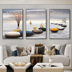 Conjunto com 3 Quadros Decorativos Estilo Nórdico Luxuoso