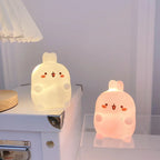 Rabbit Night Light Bedhead Bedroom LED Small Table Light Non Plug In Floor Stand Creative Atmosphere Night Light Decoration