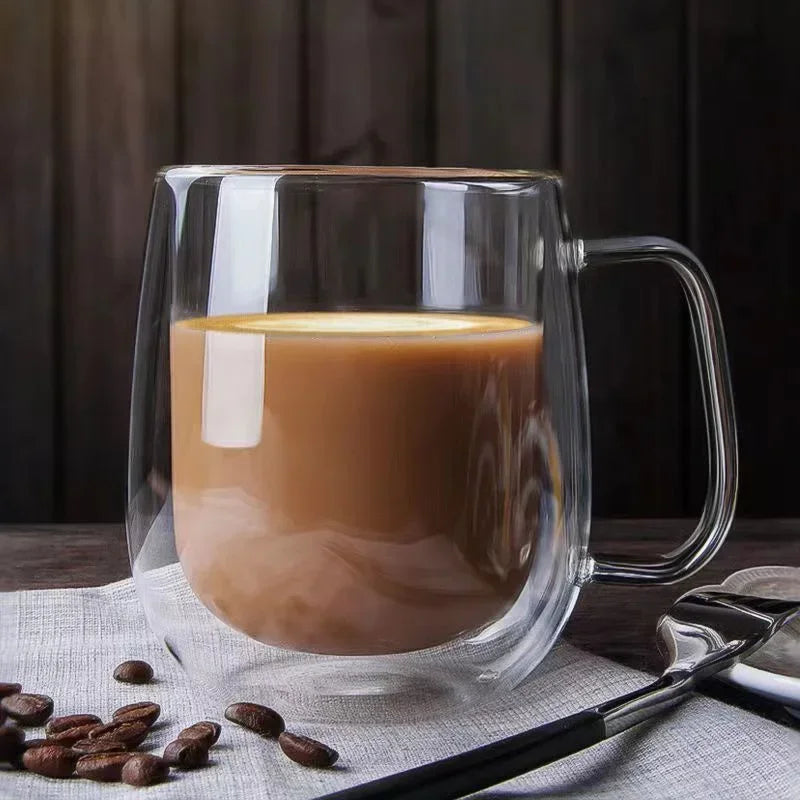 Caneca de Vidro Dupla de Parede 250-450ml