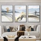 Conjunto com 3 Quadros Decorativos Estilo Nórdico Luxuoso