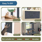 Self-Adhesive Cat Scratch Mat Durable Sisal Furniture Protector DIY Customizable Cat Scratching Pad for Couch Sofa Protection