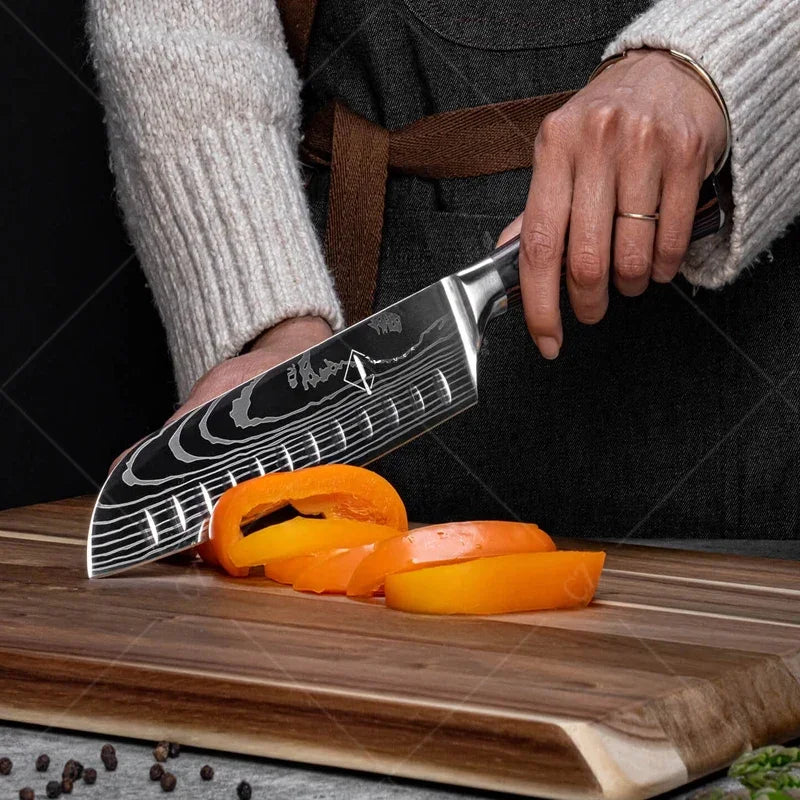 Conjunto de Facas Profissionais Damascus Chef’s Knife