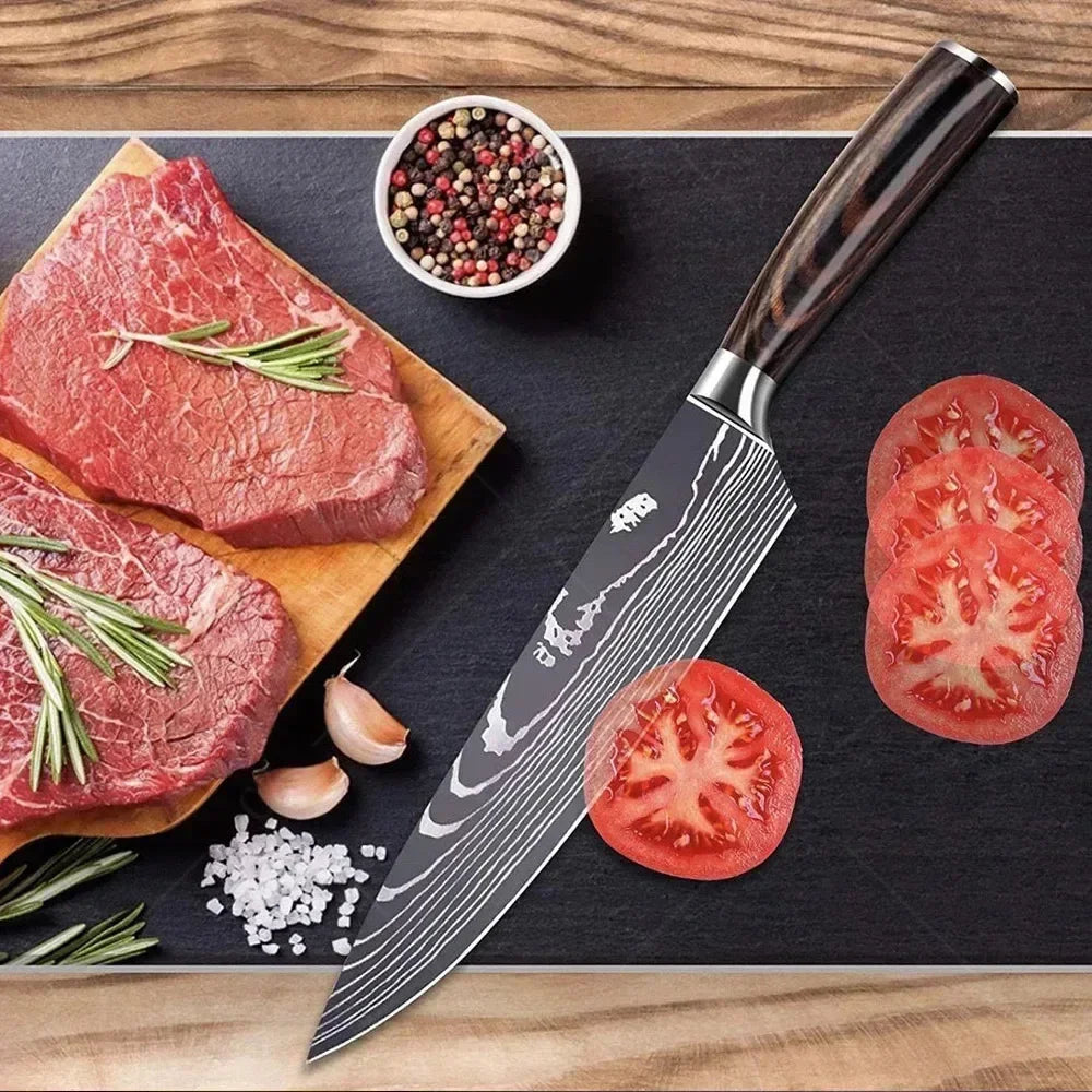 Conjunto de Facas Profissionais Damascus Chef’s Knife