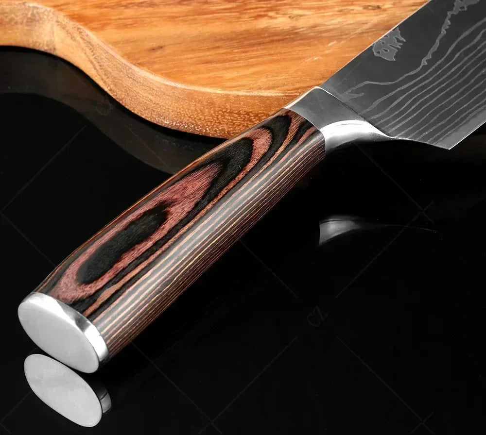 Conjunto de Facas Profissionais Damascus Chef’s Knife