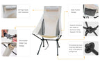 WESTTUNE Portable Folding Camping Chair with Headrest Lightweight Tourist Chairs Aluminum Alloy Fishing Chair Outdoor Furniture
