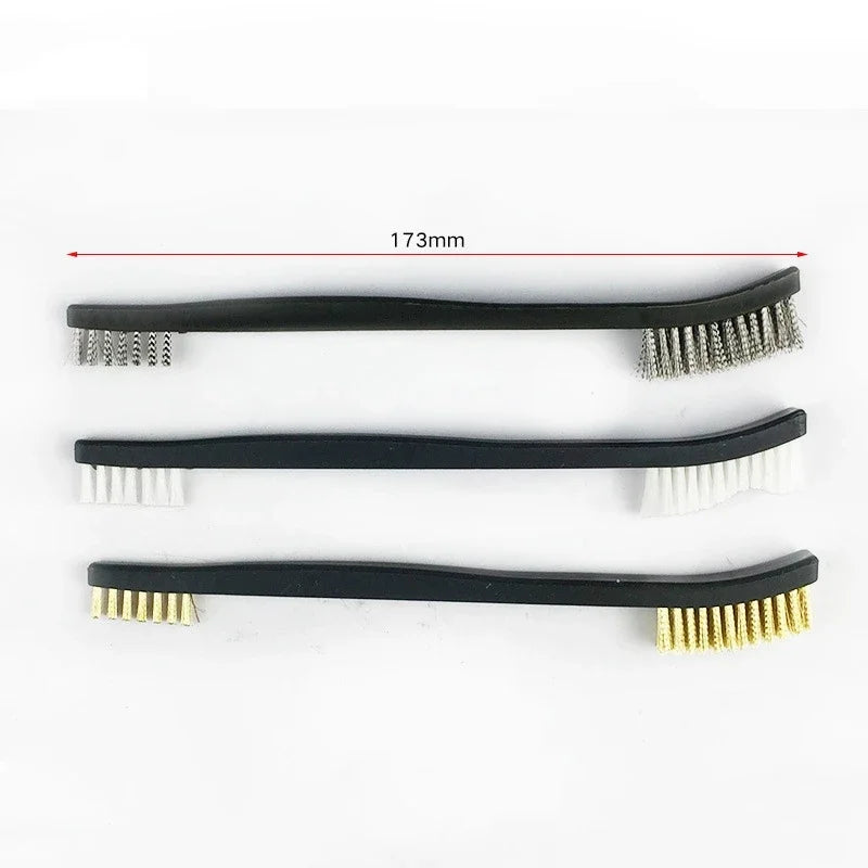 Cleaning Tool Double-end Steel Wire Brush & Nylon Pick Set Universal Hunting Gun Cleaning Kit Tactical Rifle Gu
