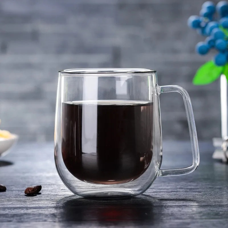 Caneca de Vidro Dupla de Parede 250-450ml