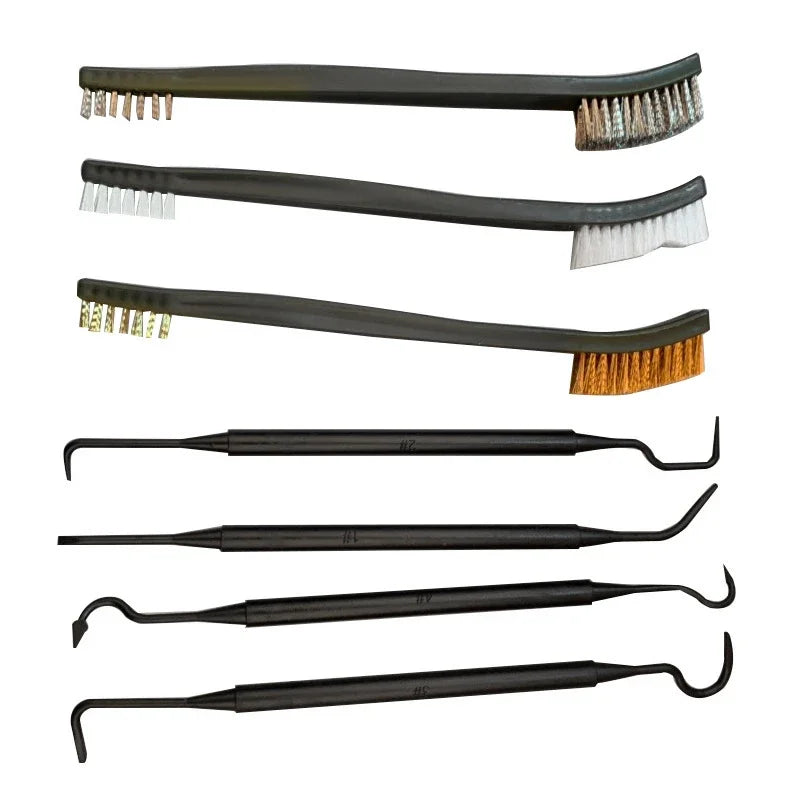 Cleaning Tool Double-end Steel Wire Brush & Nylon Pick Set Universal Hunting Gun Cleaning Kit Tactical Rifle Gu