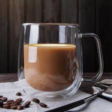 Caneca de Vidro Dupla de Parede 250-450ml